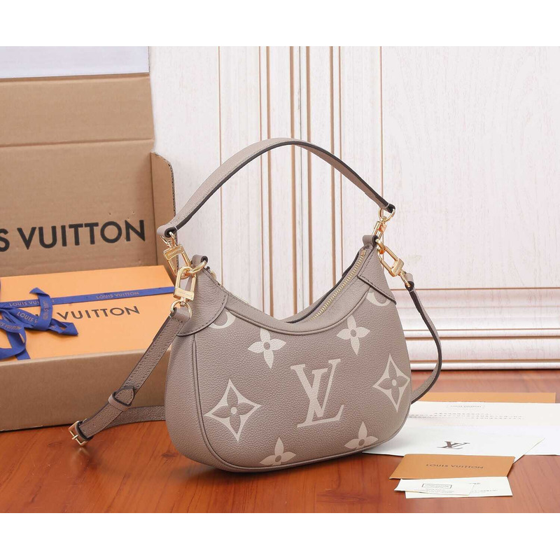 l**is V*t*n bagatelle empreinte leather dove grey and cream