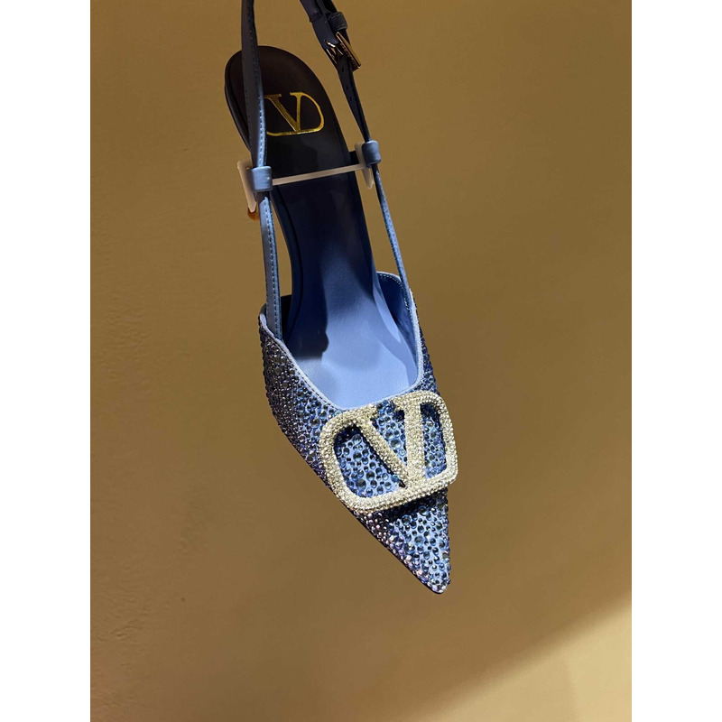 valentino glitter Di*m*nd high heel blue