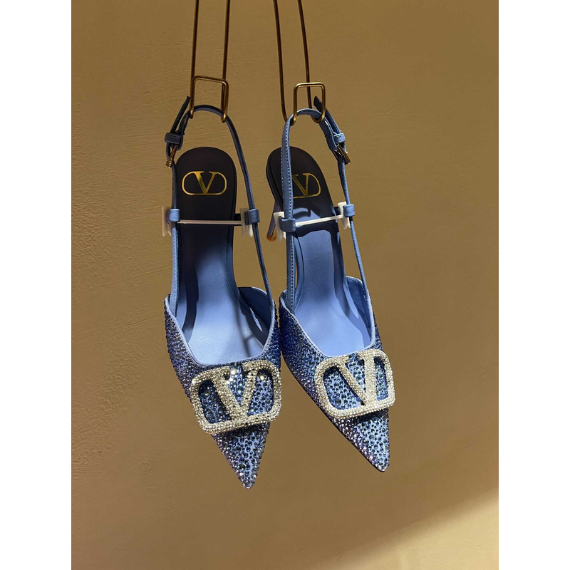 valentino glitter Di*m*nd high heel blue