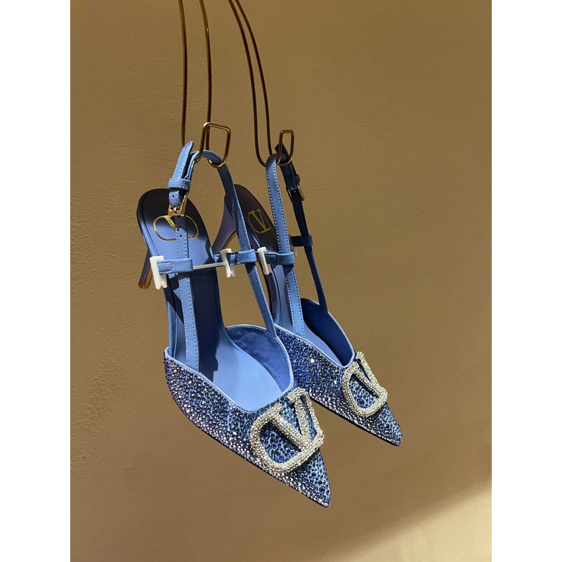 valentino glitter Di*m*nd high heel blue