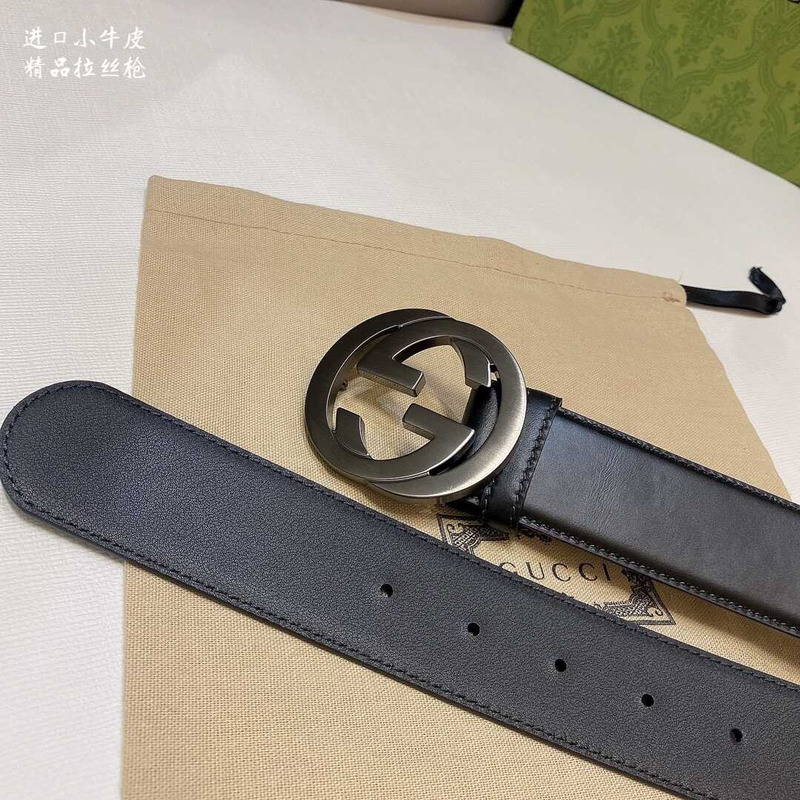 G*u*i interlocking g leather belt black