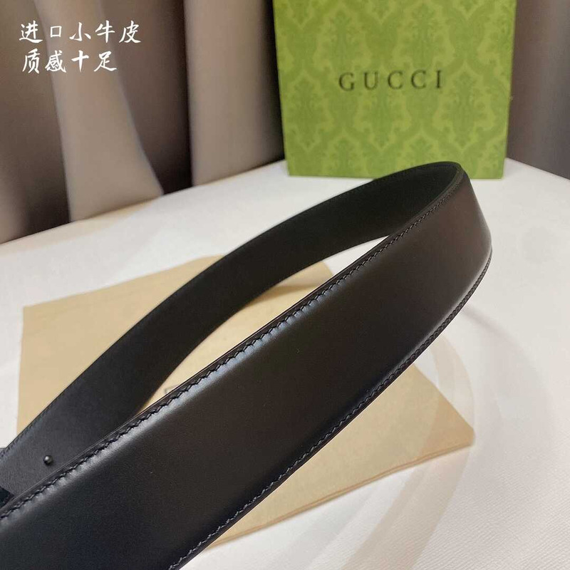 G*u*i interlocking g leather belt black