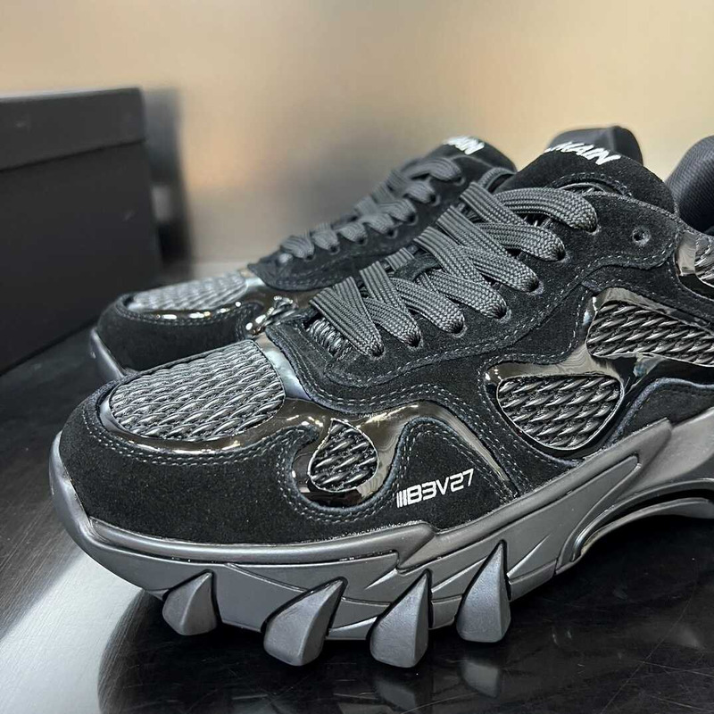 Balmain B-East Leather Suede And Mesh Sneakers