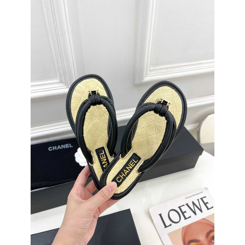 Ch*el woman sandals yellow&black