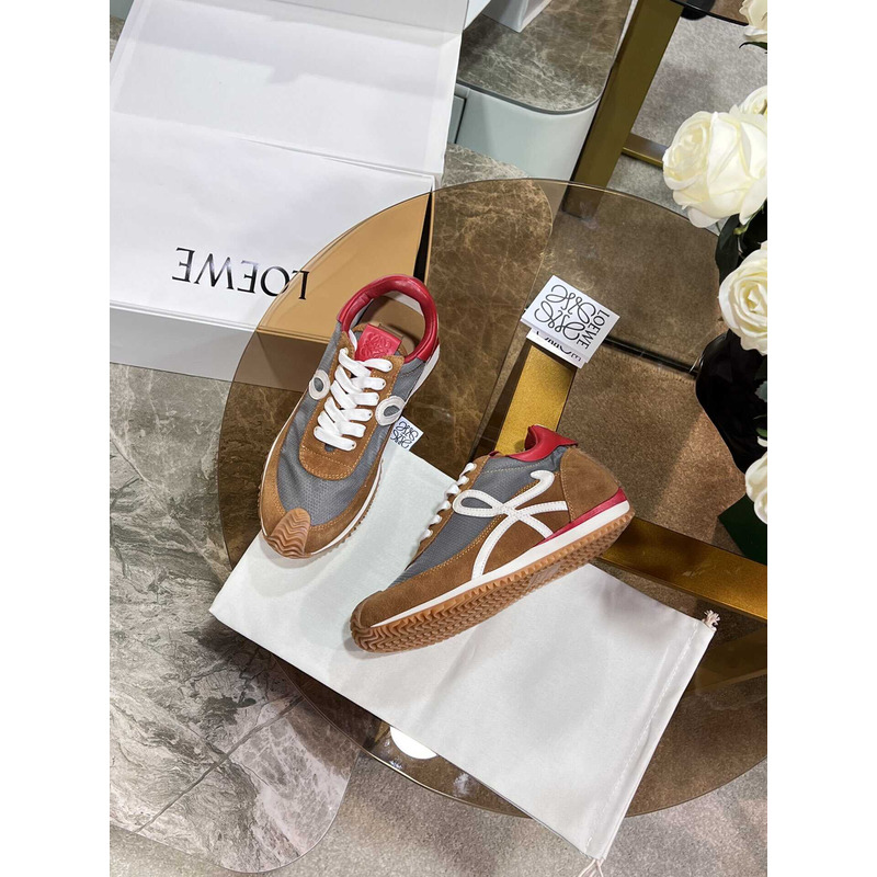 Loewe Flow Runner Logo Sneakers Brown&White