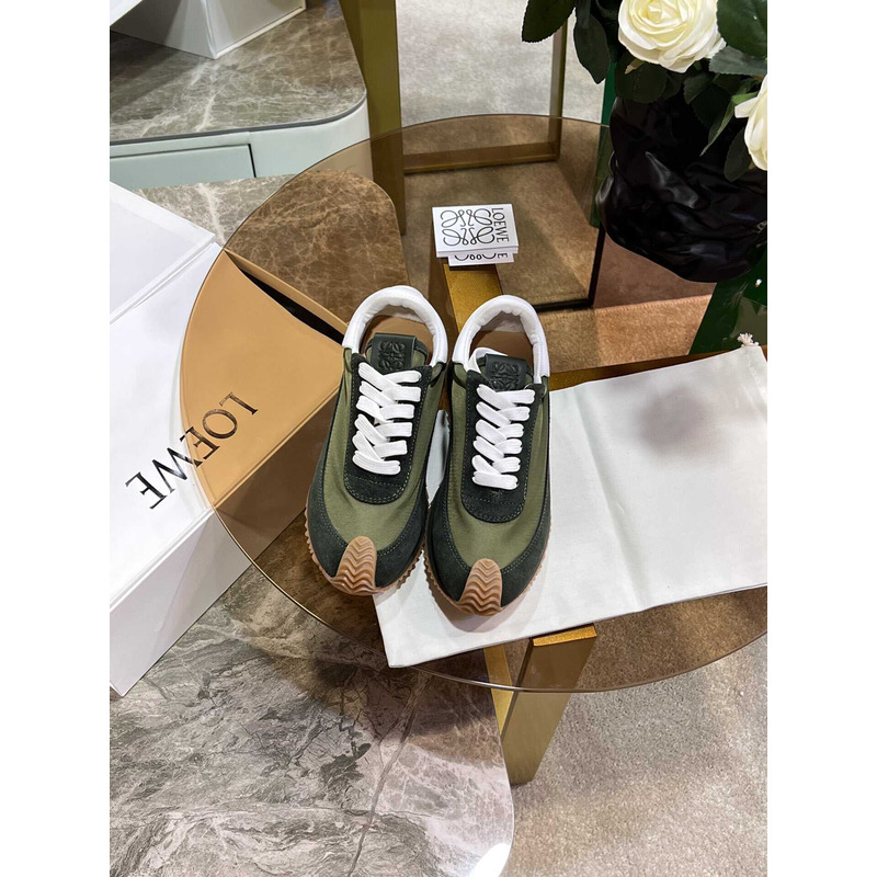 Loewe Sapata Flow Runner Green Sneakers