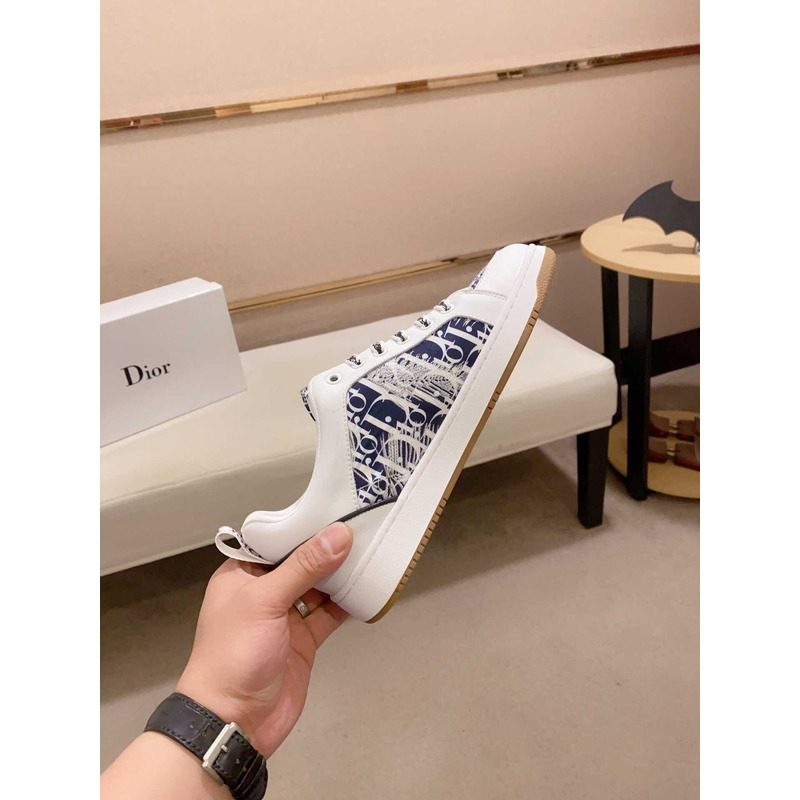 D*or oblique sneakers white&navy blue