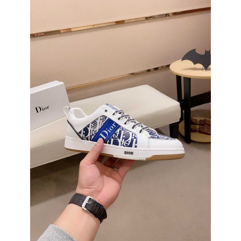 D*or oblique sneakers white&navy blue