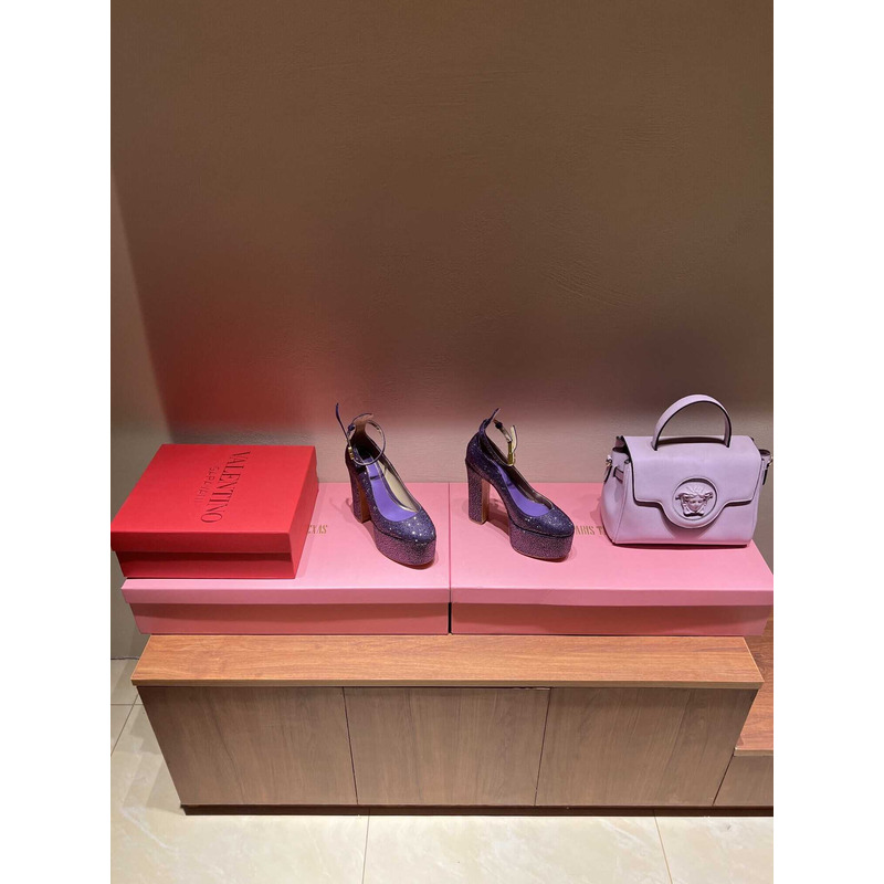 Valentino Garavani Tan-Go Platform Pump With Crystal Purple