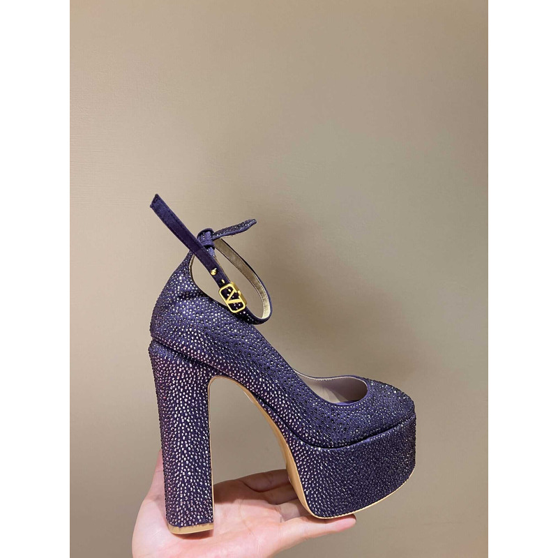 Valentino Garavani Tan-Go Platform Pump With Crystal Purple