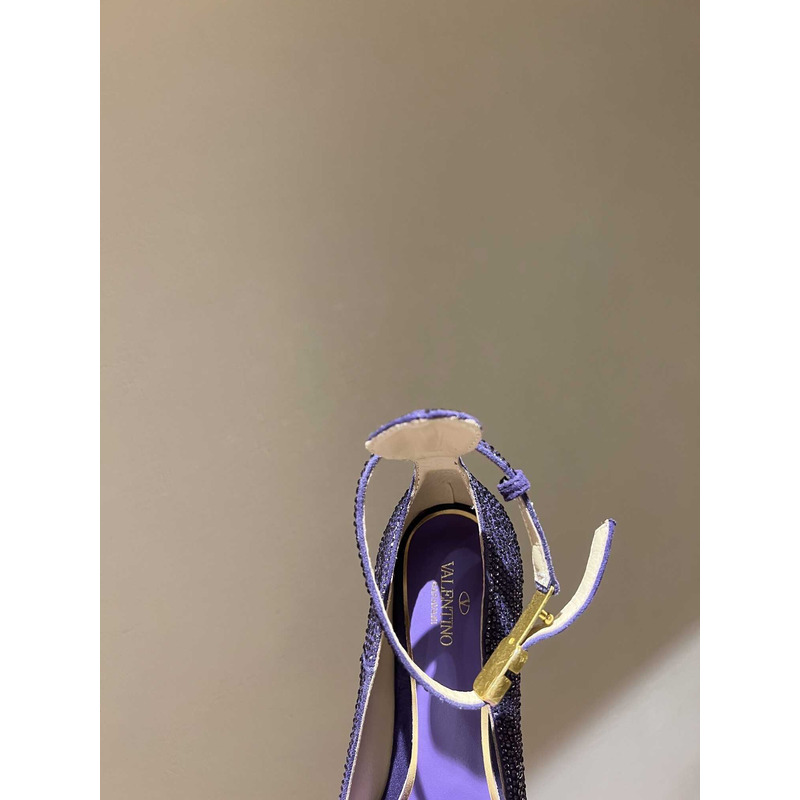 Valentino Garavani Tan-Go Platform Pump With Crystal Purple