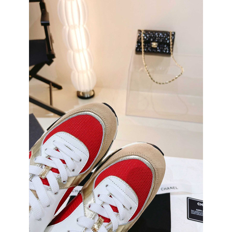 Ch*el low top trainer red&brown