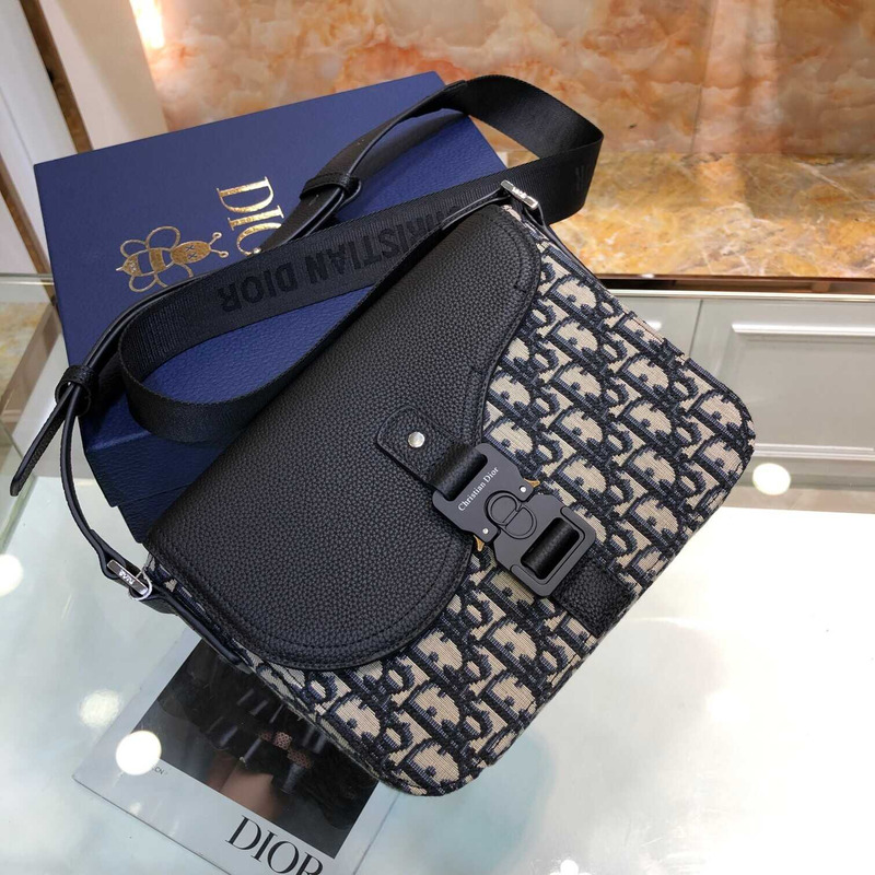 D*or mini saddle bag with shoulder strap beige and black