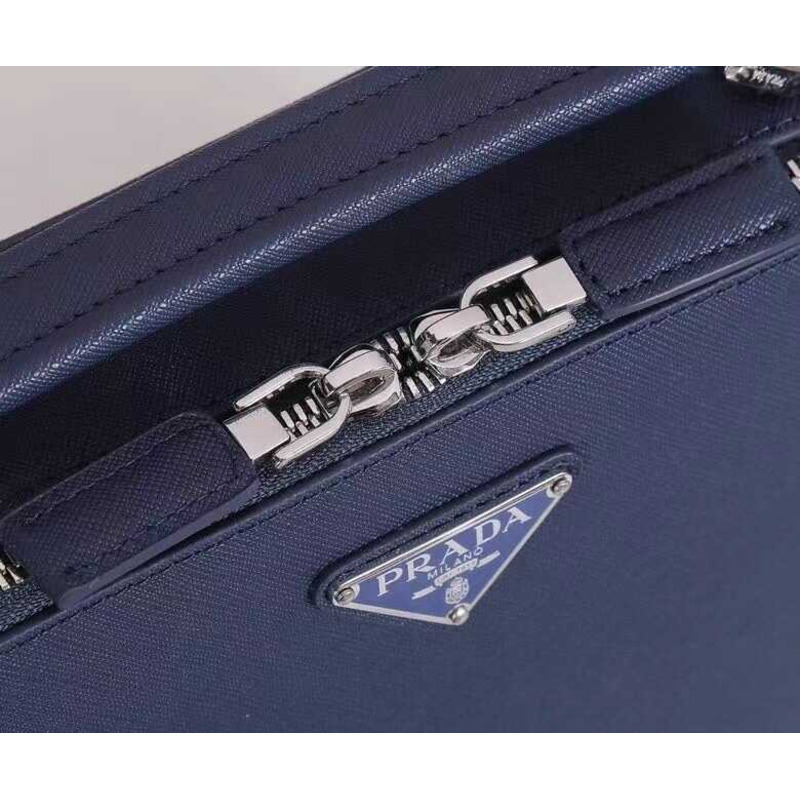 Pra*a brique saffiano leather bag blue