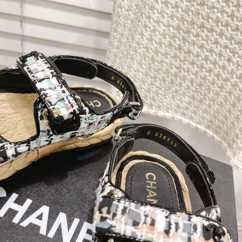Ch*el  summer flat sandal black