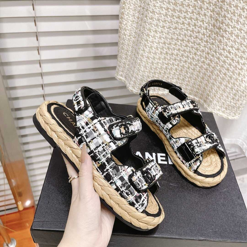 Ch*el  summer flat sandal black