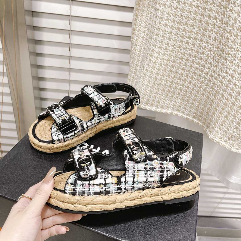 Ch*el  summer flat sandal black