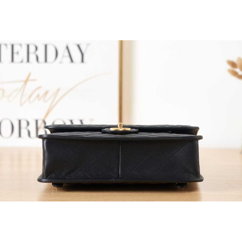 Ch*el calfskin formal style backpacks black