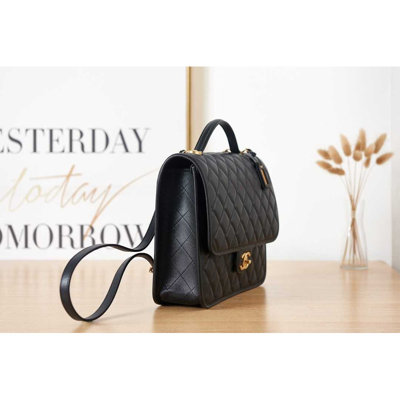 Ch*el calfskin formal style backpacks black