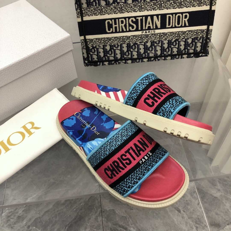 D*or dway slides toile de jouy reverse embroidered red