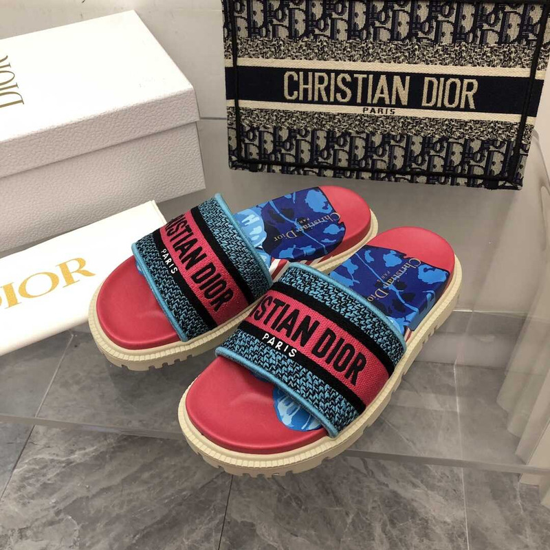 D*or dway slides toile de jouy reverse embroidered red