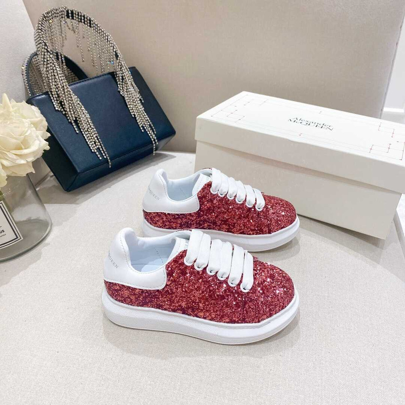 Alexander Mcqueen Kids Oversized Multicolor Glitter Red