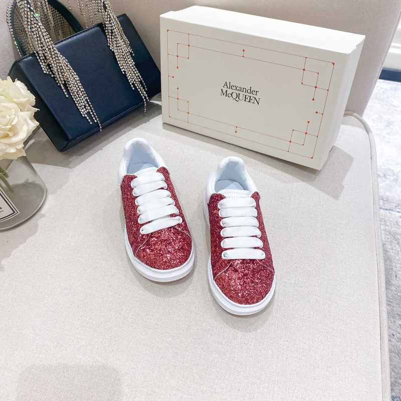 Alexander Mcqueen Kids Oversized Multicolor Glitter Red