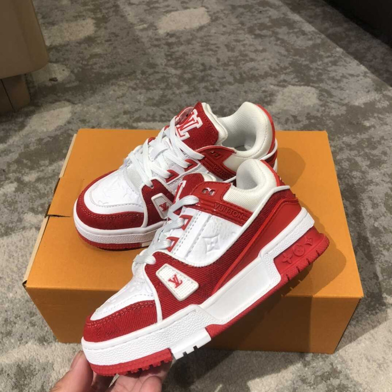l**is V*t*n kids trainer line sneakers red&white