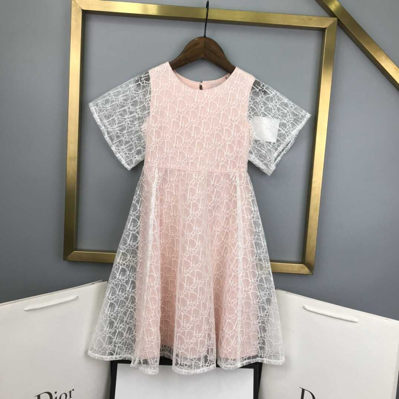 D*or kids embellished silk tulle dress in pink
