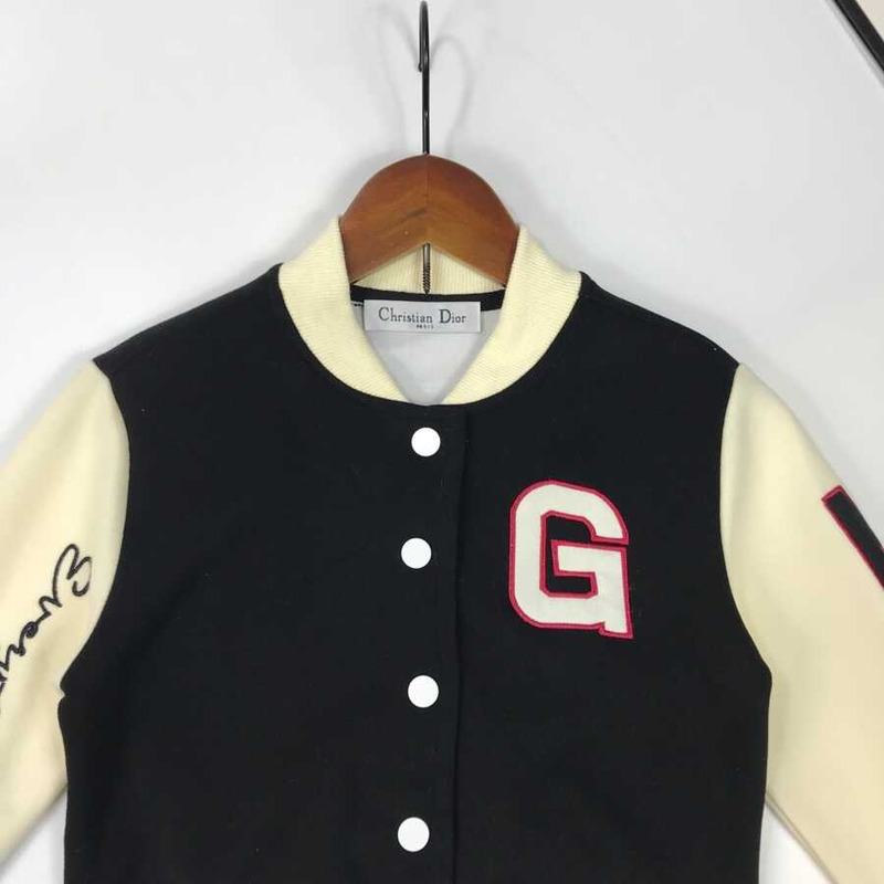 D*or kids embroidery letter jacket single breasted short skirt two piece matching set black