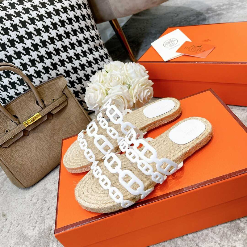 H**mes espadrilles ancone sandals white