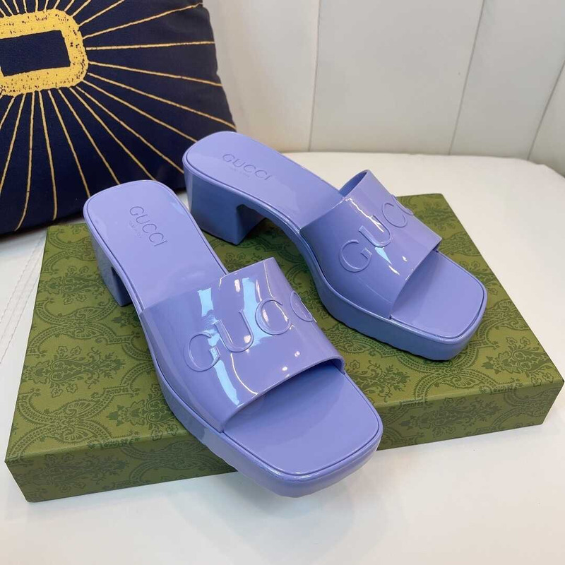 G*u*i women rubber slide sandal purple