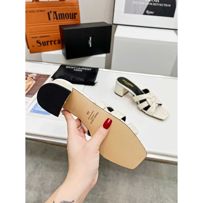 Saint Laurent Middle East Exclusive Nu Pieds Sandals White