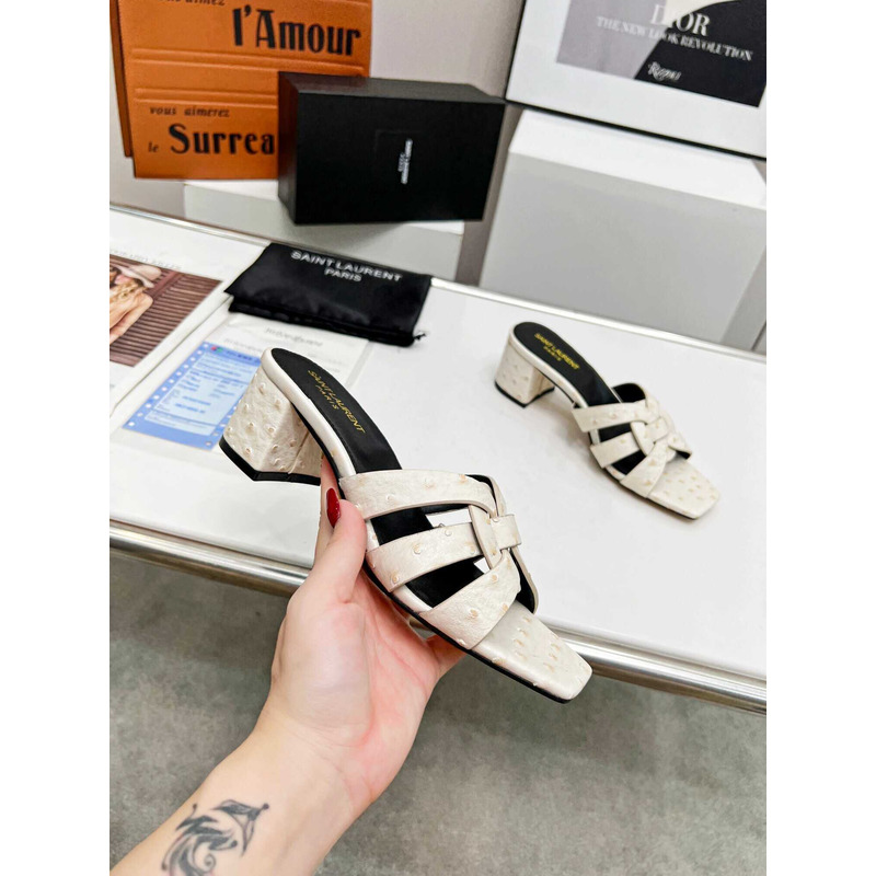 Saint Laurent Middle East Exclusive Nu Pieds Sandals White