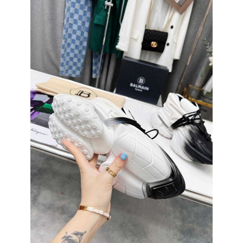 Balmain Unicorn Low Top Trainers Neoprene And Leather White