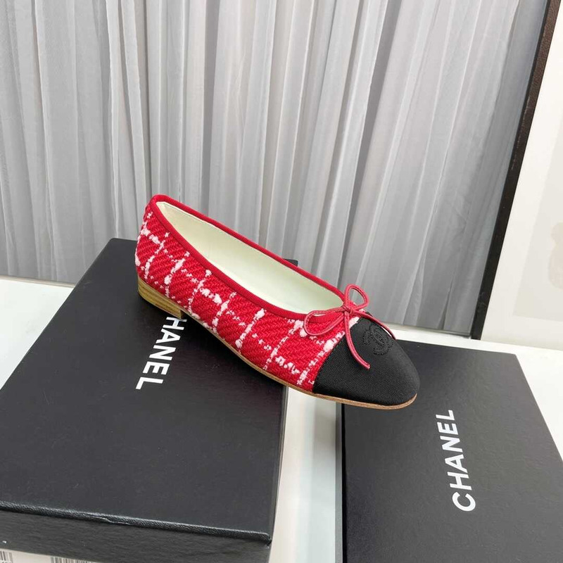 Ch*el sequined cotton guipure lace and grosgrain red and black