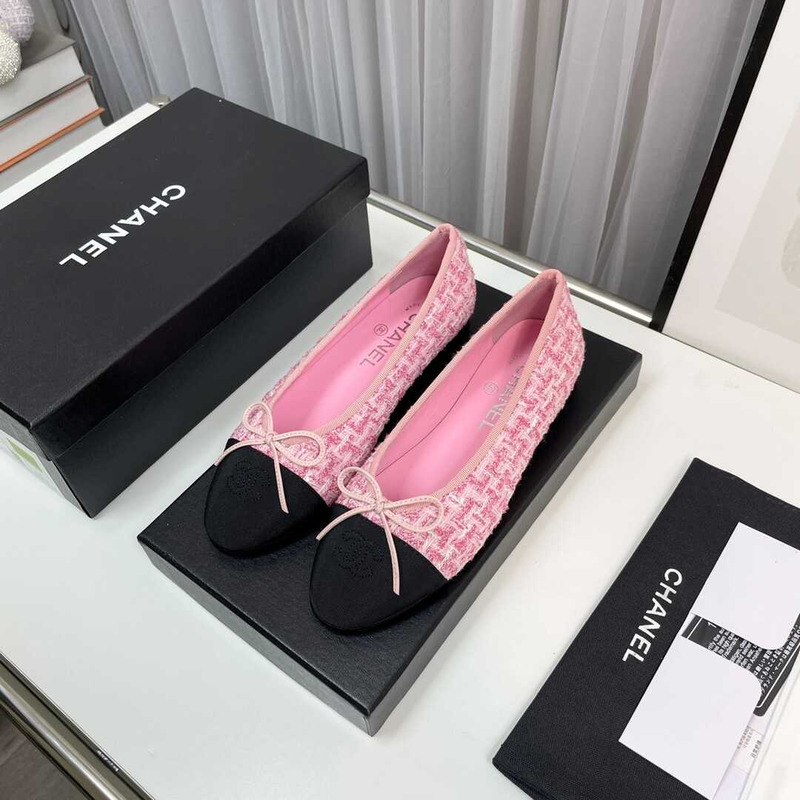 Ch*el sequined cotton guipure lace and grosgrain pink and black