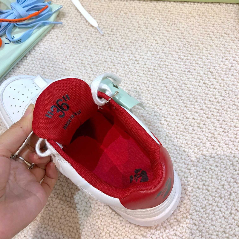 Off White Out Of Office OOO Low Tops White Red