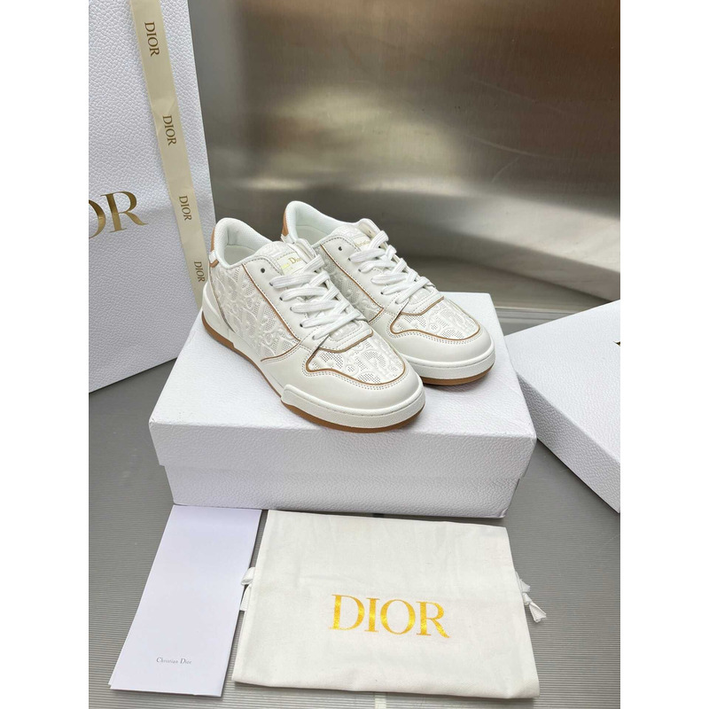 D*or white and nude oblique perforated calfskin