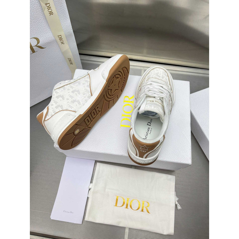 D*or white and nude oblique perforated calfskin