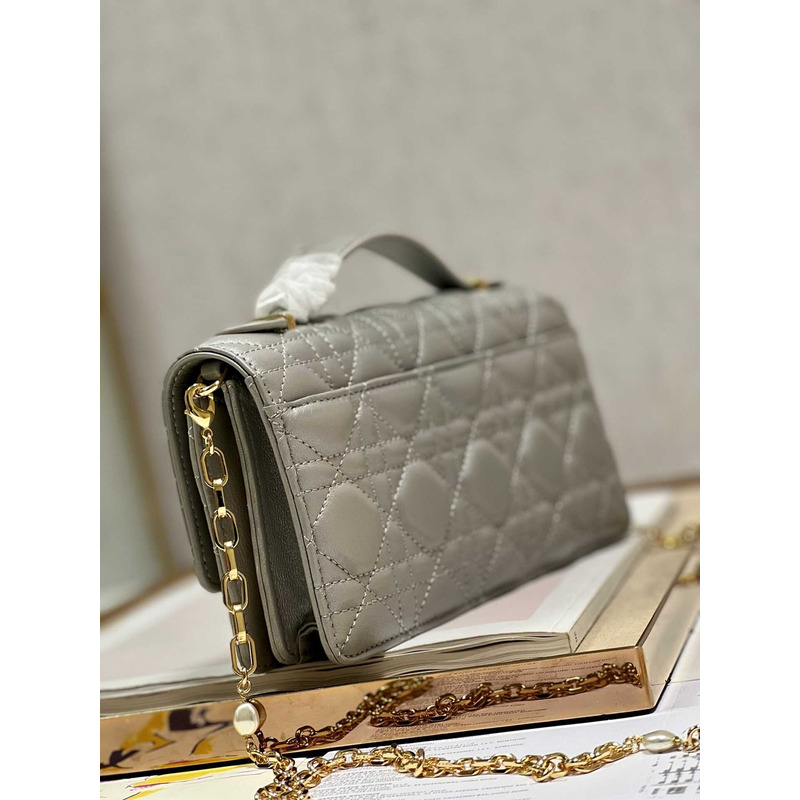 D*or mini miss D*or bag cannage lambskin grey