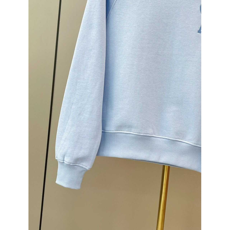 Amiri Sky Blue Ami Paris De Coeur Tonal Boxy Fit Crewneck