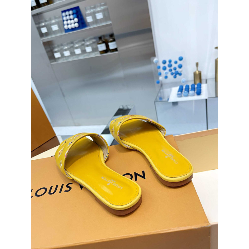 l**is V*t*n revival flat mule slides yellow