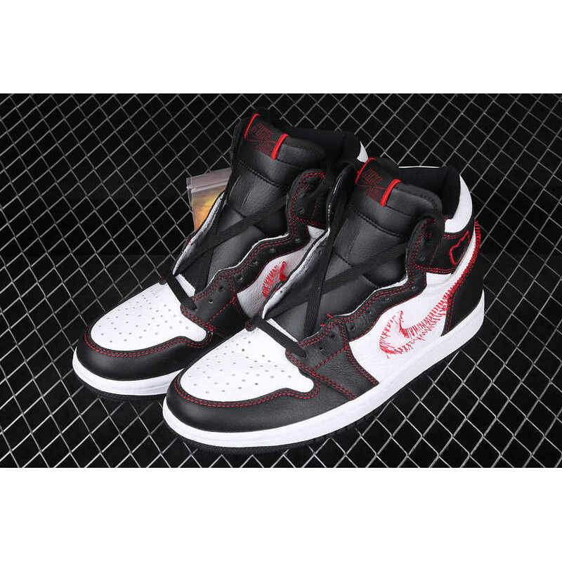 Jordan 1 Retro High Defiant White Black Gym Red