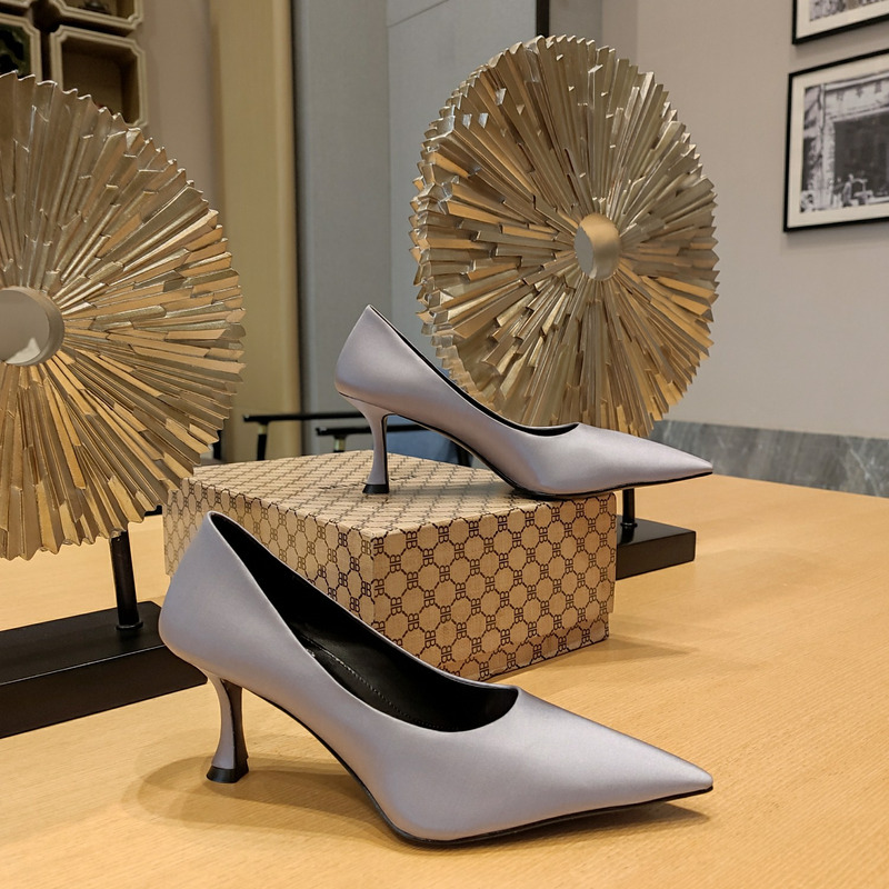 Ba*len*cia*ga silver leather high heel