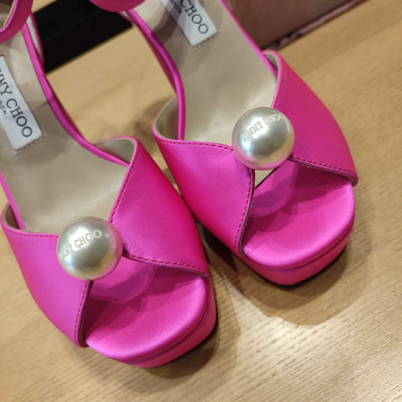 Jimmy Choo Socorie 120mm Block Heel Sandals Rose Pink