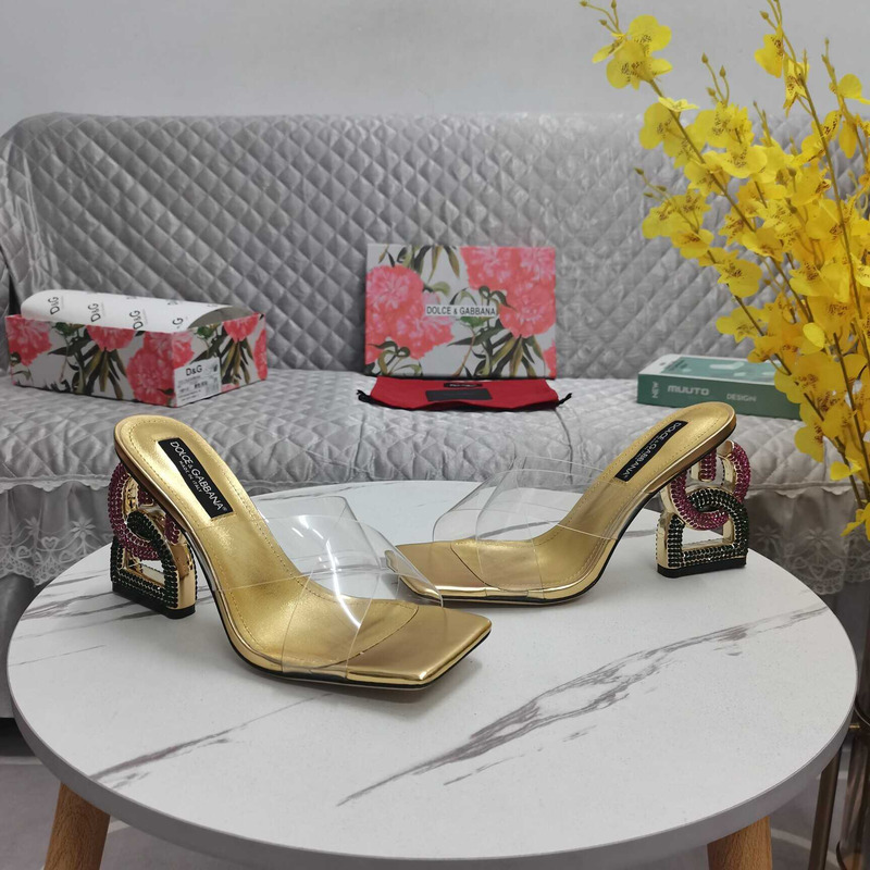 Dolce & Gabbana Dolce & Gabbana Strap Heeled Sandals Gold