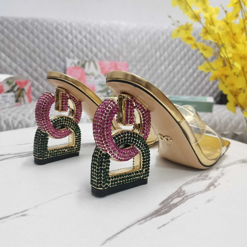 Dolce & Gabbana Dolce & Gabbana Strap Heeled Sandals Gold