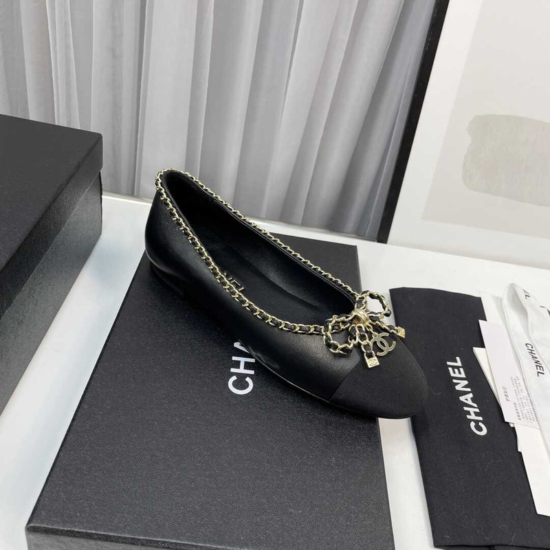 Ch*el ballerina flats black