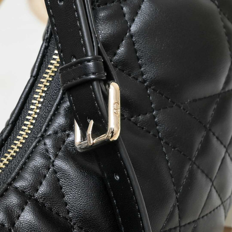 D*or soft leather quilted hobo bag black